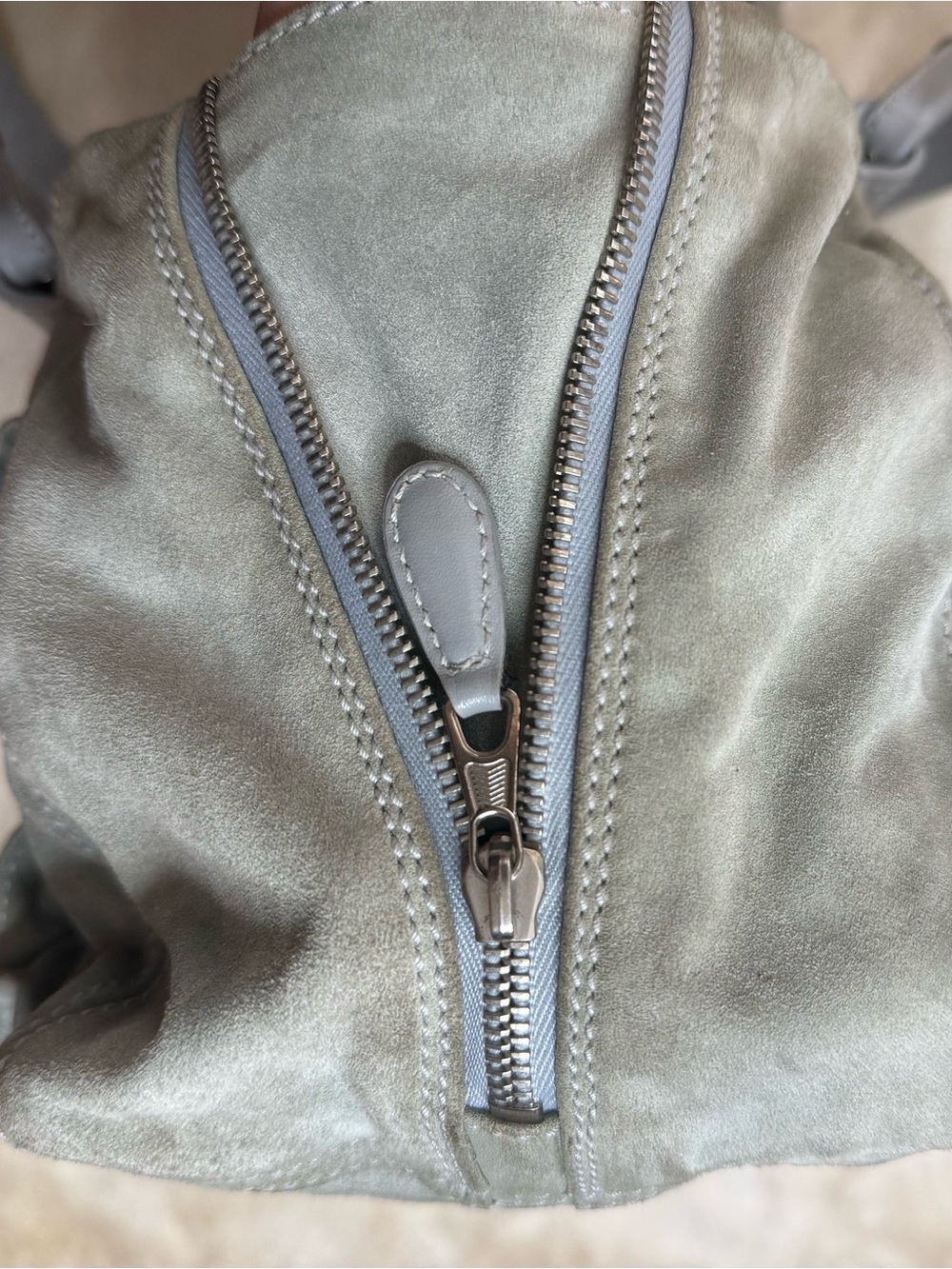 Balenciaga Pale Blue Suede Satchel with Buckle Details - Picture 13 of 13